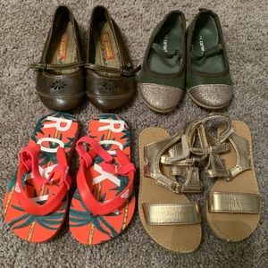 Girl toddler 7 7.5 shoes sandals flats lot Roxy